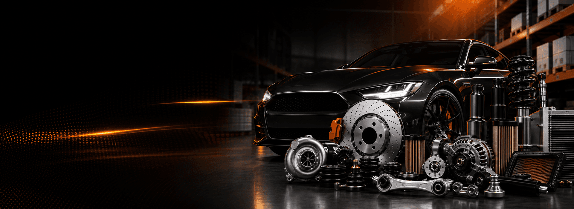 AL1 AUTO warehouse banner with automotive parts